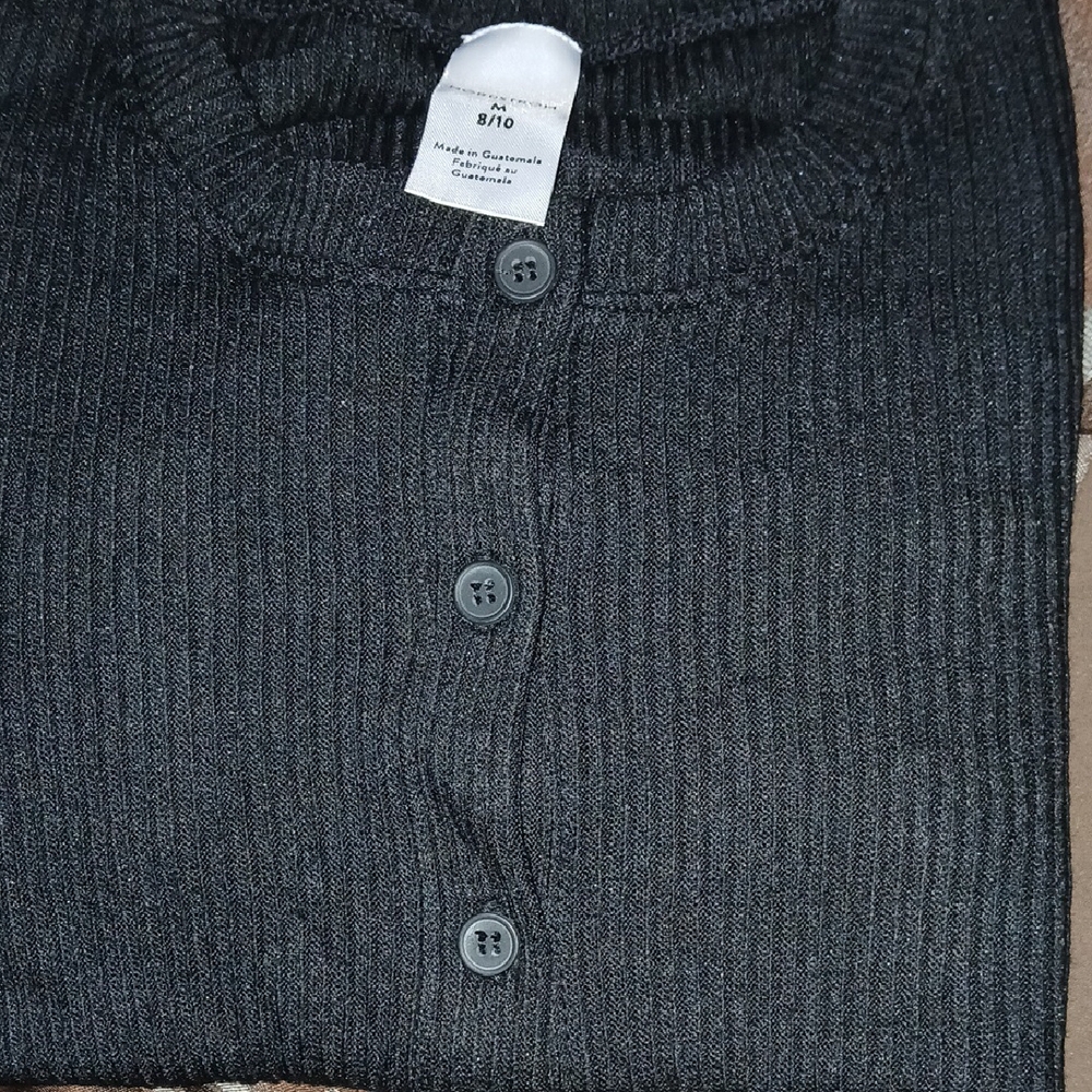 Nordstrom Ribbed Girls Black Sweater Medium 8/10